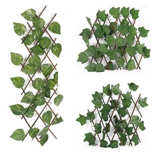Decoratieve Bloemen Kunstmatige Groene Plant Hek Tuin Hout Achtergrond Muur Nep Bladeren Woondecoratie Accessoires
