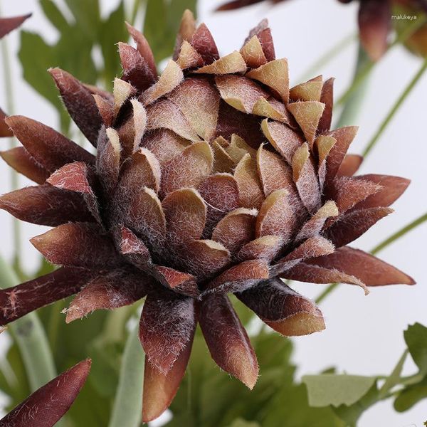 Fleurs décoratives plantes vertes artificielles blanc Orange artichaut faux mûre fleur de lys léopard fleur bonsaï