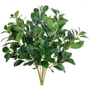 Fleurs décoratives tiges de verdure artificielles fausses branches feuilles d'eucalyptus soie florale pour vase maison mariage ferme décor 1 pièces