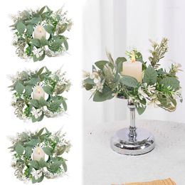 Fleurs décoratives verdure artificielle couronne de bougies de chandelier Garland Garland Wedding Party Christams Table d'accueil de la table centrale décor Faute Fleur