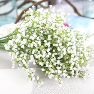 Fleurs décoratives artificielles gypsophiles mini têtes hydrangeas white flower mariage fournitures à la maison baby shower décor faux arrangement