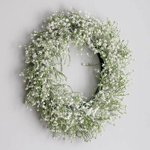 Guirlande de guirlande de gypsophile artificielle de fleurs décoratives pour les mariages de fête décoration de porte d'entrée Simulation anneau d'herbe