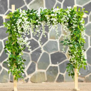 Fleurs décoratives artificielles suspension de simulation Ivy Vine fausse couronne de plante verte couronne extérieure arc à la maison.