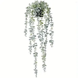 Fleurs décoratives plantes suspendues artificielles plante d'eucalyptus pour la maison de salle de murs décoration de plateau extérieur intérieur