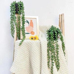 Decoratieve Bloemen Kunstmatige Hangplanten Nep Ingemaakte Vetplant Faux Groen Wijnstok Voor Tuin Patio Decor