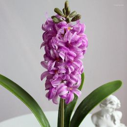 Fleurs décoratives artificielles jacinthes violet branche de fleurs fleurs pour l'automne festival de fête de mariage romantique décoration de maison fausse couronne de couronne