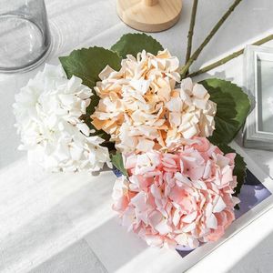 Fleurs décoratives fleur d'hortensia artificielle réaliste plusieurs couches pétales bricolage bouquet de mariage