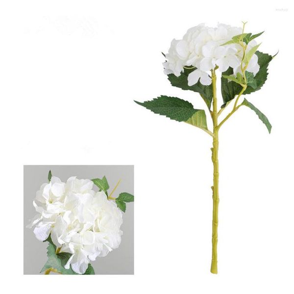 Flores decorativas Hortensia artificial Cabeza de flor 45 cm Seda falsa Hortensias individuales para centros de mesa de boda Fiesta en casa