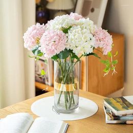 Fleurs décoratives Hortensia Artificial Hand Selon hydratant Big Flower Decoration Floral for Home Wedding Arrangement