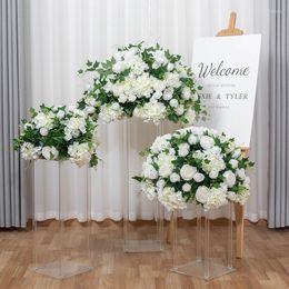 Decoratieve bloemen kunstmatige hortensia roze bloemenbal voor bruiloftdecoratie tabel podium decor po rops tentoonstellingszaal arrangement