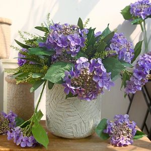 Decoratieve bloemen kunstmatige hortensia zijden bloem grote bloesems voor trouwfeesttafel centerpieces bloemen arrangementen.