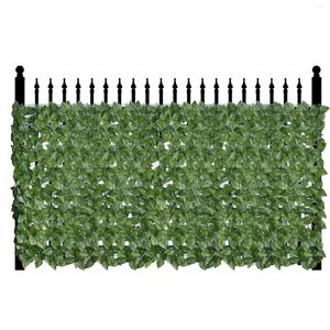 Fleurs décoratives lierre artificiel clôture mur végétal 0.5x3m panneaux topiaire haie faux écran protégé contre les UV pour jardin balcon arrière-cour