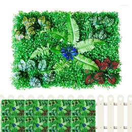 Fleurs décoratives Artificielle Lierre Clôture Écran Feuille Vigne Haie Faux Confidentialité Verdure Pour Jardin Extérieur Cour Décor