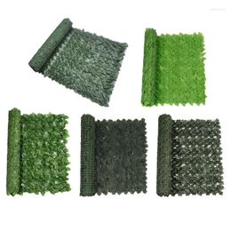 Fleurs décoratives Artificial Ivy Fence Croseing Privacy Pannel Green Panel Roll with Faux Hedge for Home Balcony Decoration
