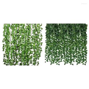 Fleurs décoratives artificielles ivy leaf guirland plante mariage maison de maison décoration de jardin faux fond de feuillage vert pour thème de la jungle fête