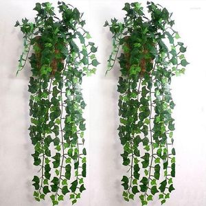 Fleurs décoratives Artificielle Feuille De Lierre Guirlande Plantes Vigne Faux Creeper Vert Pour La Maison Jardin Décoration De Mariage