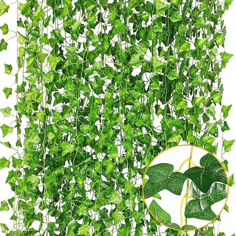Fleurs décoratives feuilles de lierre artificielles guirlande faux feuillage maison jardin décoration fête de mariage Creeper soie suspendus guirlande plantes vertes