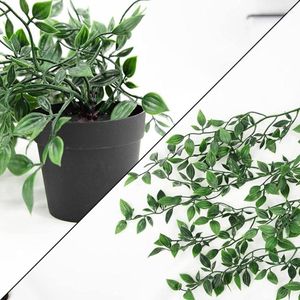 Fleurs décoratives plantes de lierre artificielles feuille en plastique avec Pots mariage noël bonsaï décor pour la maison salon tenture murale Pographie