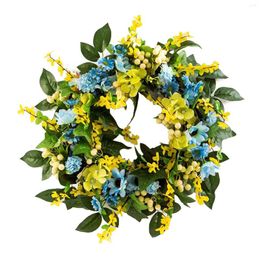 Flores decorativas Jasminum Jasminum nudiflorum Wedding Wedding Festival Festival de estilo europeo Decoración Puerta de la casa Ventana de pared de la casa colgante