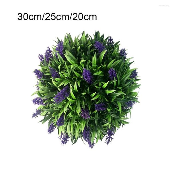 Flores decorativas Bola de lavanda Artificial Simulación de bolas de topiaria Decoración de arte y artesanía para ceremonia de interior 30 cm