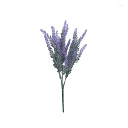 Flores decorativas Lavanda artificial al aire libre Púrpura interior falso para decoración del hogar Simulación Flor de bricolaje