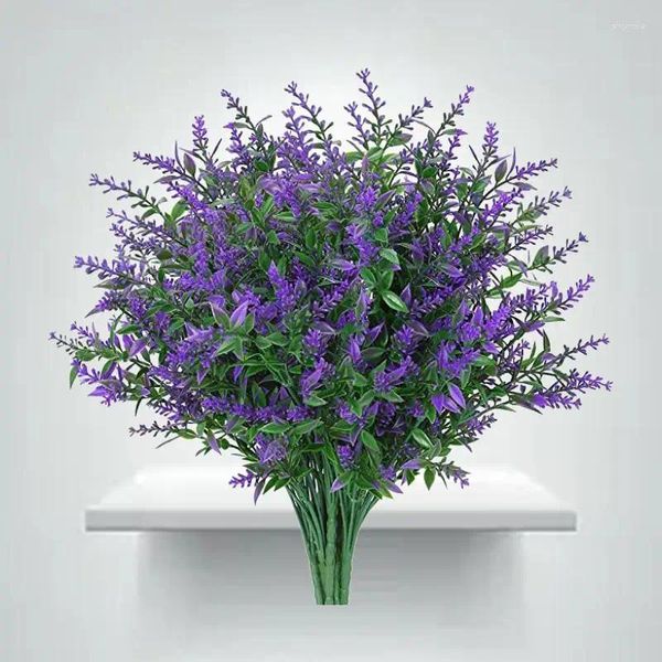 Flores decorativas lavanda artificial realista flor falsa seca decoración al aire libre boda hogar