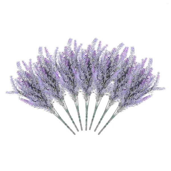 Flores decorativas lavanda artificial simulación flor hogar boda suministros ramo decoración imitación al aire libre falso púrpura