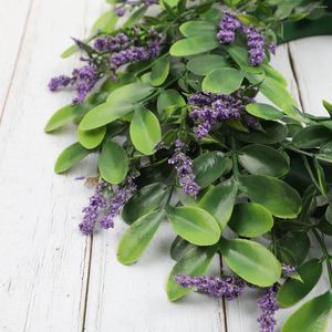 Decoratieve bloemen kunstmatige lavendel krans eucalyptus slinger voor veranda voordeur decor