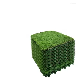 Decoratieve bloemen kunstmatige gazon in elkaar grijpend gras tegel tapijt tapijt puppy bassin mat pet synthetisch vierkant
