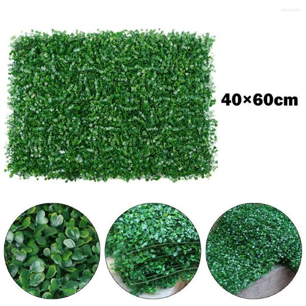 Fleurs décoratives pelouse artificielle murs végétaux feuillage haie tapis d'herbe panneaux de verdure clôture de confidentialité 40x60cm écran de jardin de mariage vert