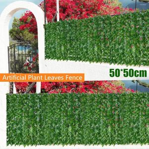 Fleurs décoratives feuilles artificielles intimité clôture mural roule