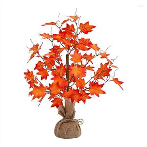 Flores decorativas Hojas artificiales Árbol con luces Mesa preiluminada Escritorio Otoño Para otoño Acción de gracias Cosecha Hogar