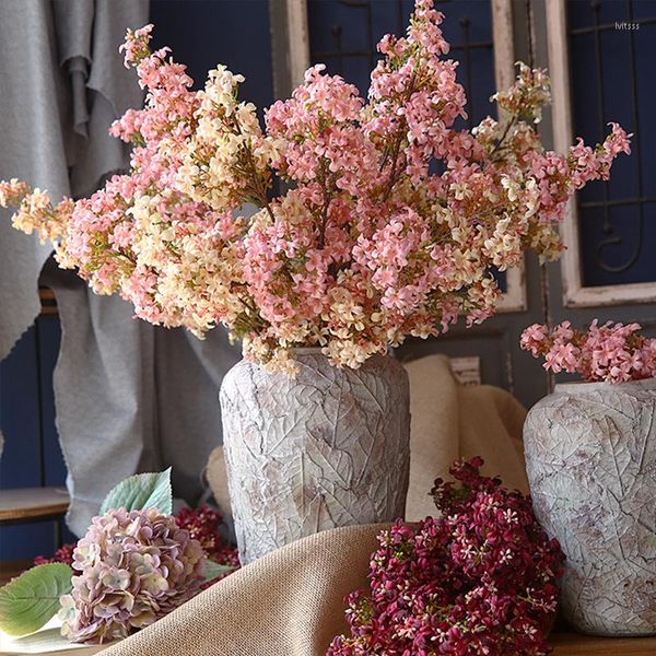 Fleurs décoratives lilas artificiel rétro fausse fleur salon disposition Table aménagement paysager décoration créative fête mariage