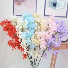 Flores decorativas artificiais de seda lilás, flores falsas para festa de casamento, decoração de outono, adereços para decoração de casa, ano diy