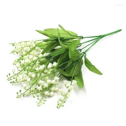 Fleurs décoratives artificielles de muguet, fausses fleurs en plastique, Bouquet de mariage pour la maison, le bureau, décoration de fête