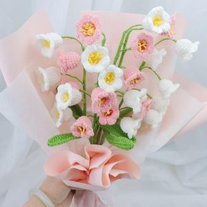 Fleurs décoratives artificielles muguet petite veilleuse fausse fleur en pot bricolage laine Crochet cadeau maison mariage décor