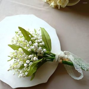 Decoratieve bloemen Kunstlelietje-van-dalen Woondecoratie Romantische witte bloem Country Wedding Party Desktop