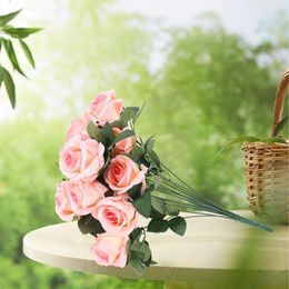 Decoratieve bloemen Kunstmatige rozen met lange steel Bos Zijde Gesimuleerde nep-rozenboeket Valentijnsdag Feest Bruiloft Woondecoratie