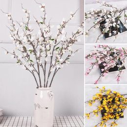 Fleurs décoratives Magnolia Flower Branch Simulation de style chinois pour le salon Mariage Party Decoration Supply Gift