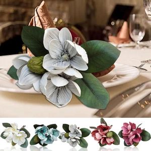 Fleurs décoratives Artificielle Magnolia Tige Fleur Faux Mariage Bouquet Vase Arrangement Floral Pour Table Veines Chambre