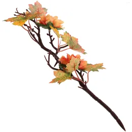 Fleurs décoratives artificielles, branche d'érable, décorations de Simulation, tige de feuille avec décor floral