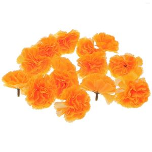 Fleurs décoratives Marigold artificiel Décoration de fleurs romantiques Home Wedding Ornement Simulation Orange