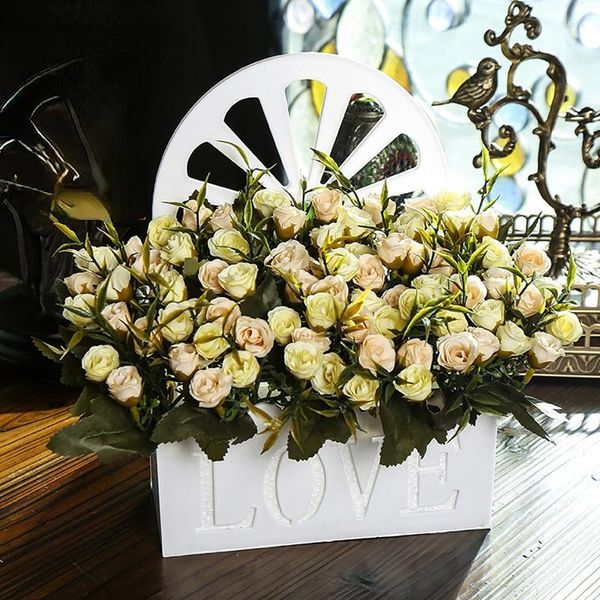 Fleurs décoratives Mini Roses Artificielles Maison Mariage Décoration Plante Préservée Bouquet