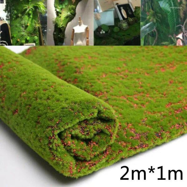 Flores decorativas Moss La césped Simulación de césped de césped planta verde para la tienda Decoración de la pared del jardín