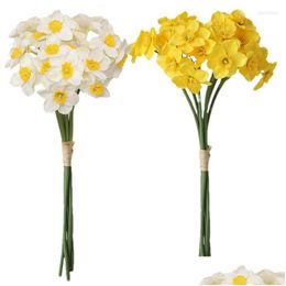 Decoratieve bloemen Kunstmatige Narcissus Boeket Huis Tuin Decor Desktop En Bloemen Feest Bruiloft Bruids Nep Dhpbw