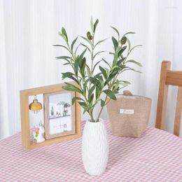 Decoratieve Bloemen Kunstmatige Olijftakken Nep Plastic Boom Met Stengels Planten Groen Bladeren Voor Thuiskantoor Binnen Buiten Decor