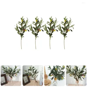 Fleurs décoratives Branches d'olive artificielles tiges de fleurs décor décor plastic