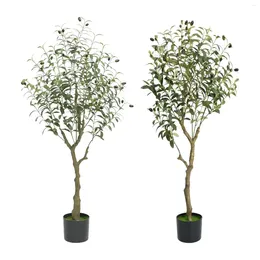 Fleurs décoratives Olive arbre arbre Decoration Greenery Decoration 4 pieds Faut For Garden Home