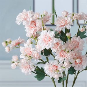 Fleurs décoratives plante ornementale artificielle pivoine rose clair Didiscus Caeruleus faux bonsaï maison bureau décorer