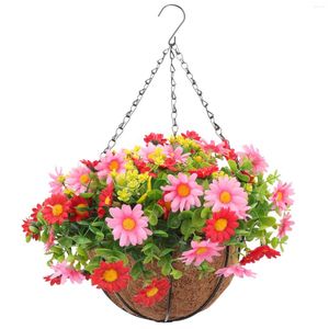 Decoratieve bloemen Kunstmatige buitenplanten hangende mand slinger bloem pot hanger nep potten 50x28 cm plastic manden